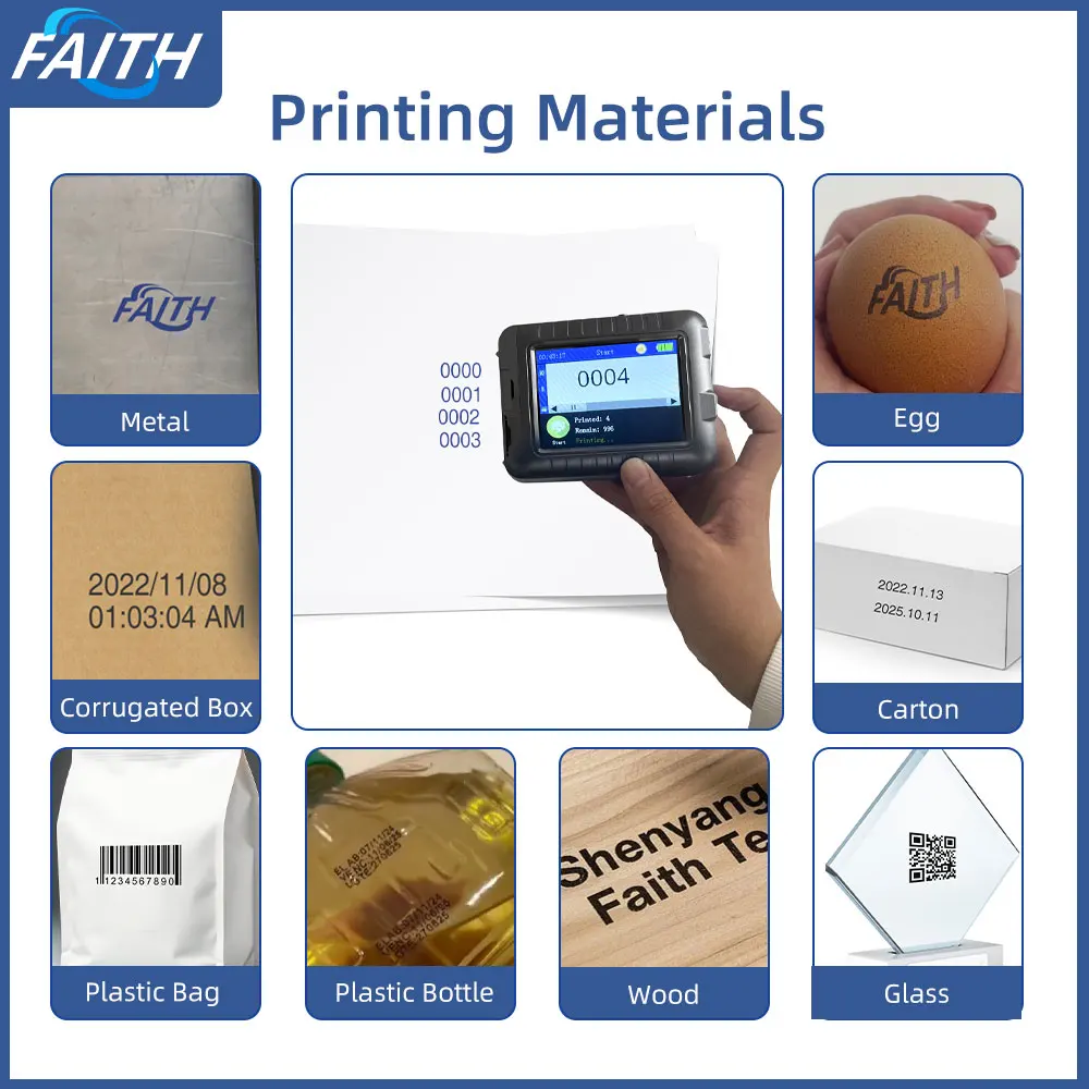 Faith KD360M Portable Mini Thermal Printer Shipping Label Machine Barcode Variable Dynamic Database  Colour Multi-Language