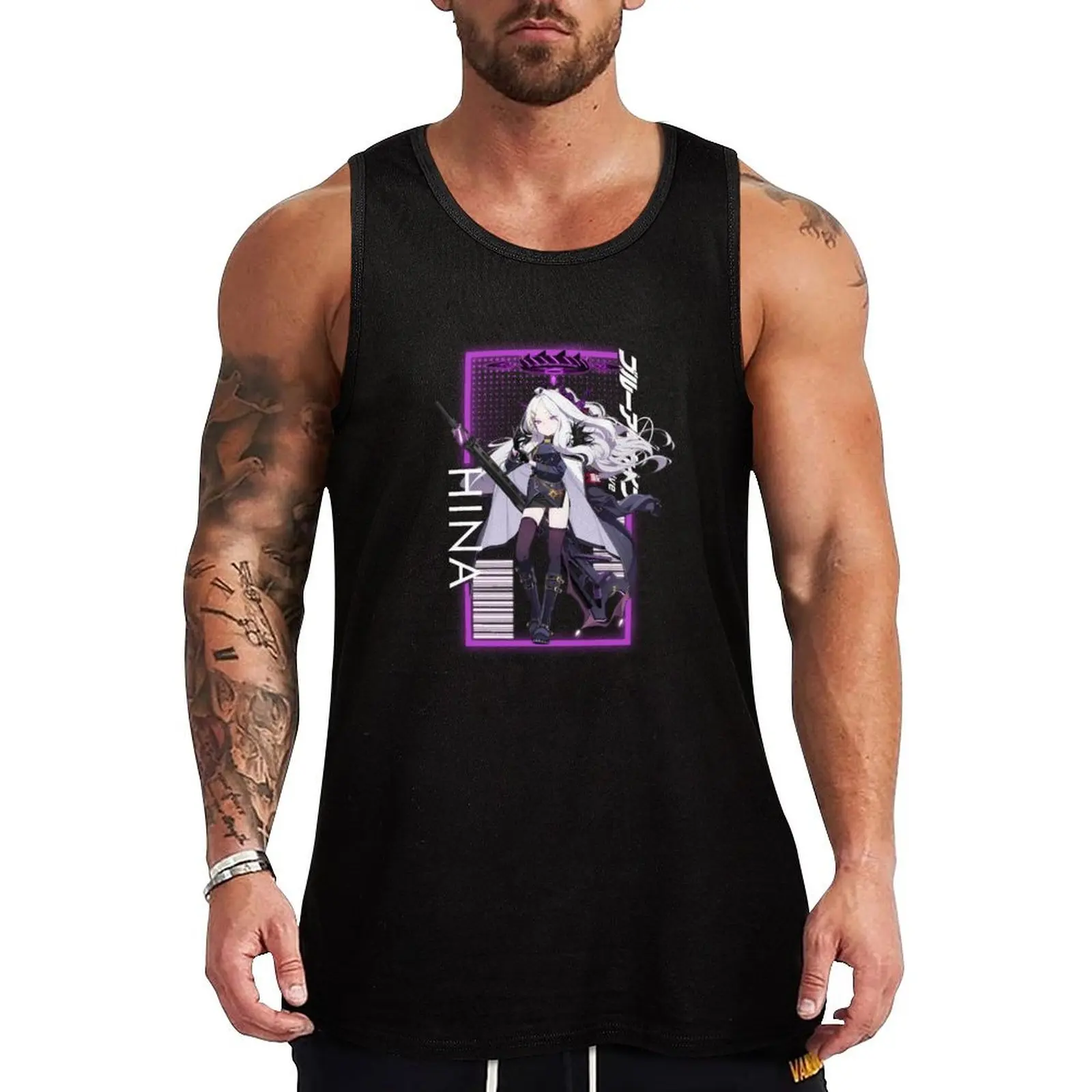 

Blue Archive - HINA - Character Portrait Tank Top Loose Fit Casual Tank Top Breathable Daily Shirt
