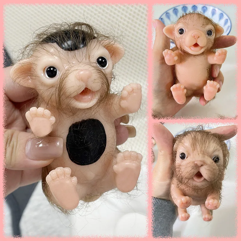 5inch Soft Solid Full Body Silicone Puppy Cute Realistic Reborn mini Dogs Doll Toys Children Photography Props Delicate Dog Doll