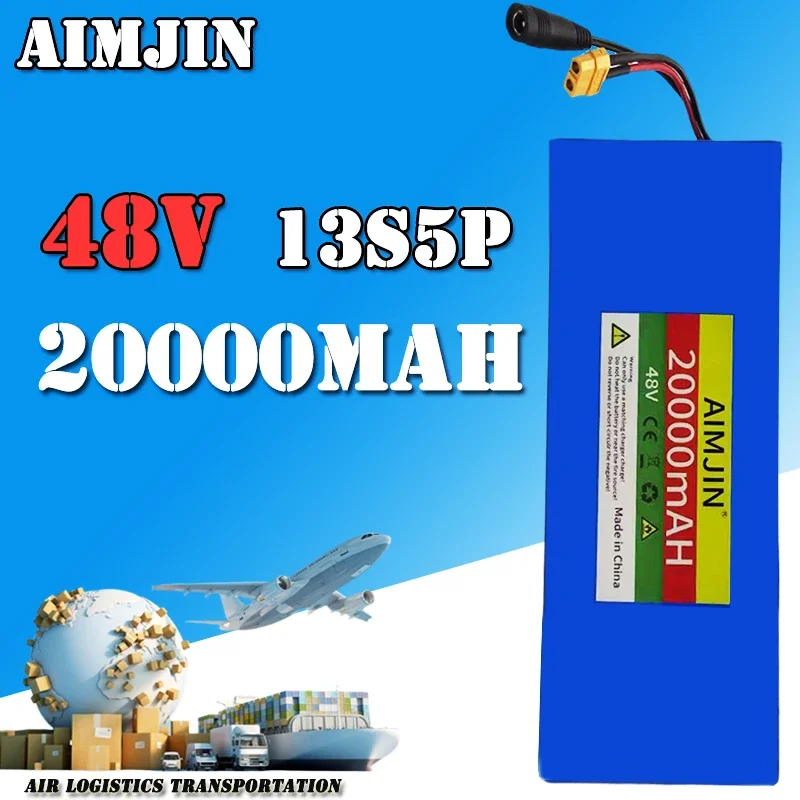 

2024 13S5P 48V 20Ah Lithium Battery Pack 18650 Built-in Intelligent BMS For transportation equipment Outdoor Power Supplies etc