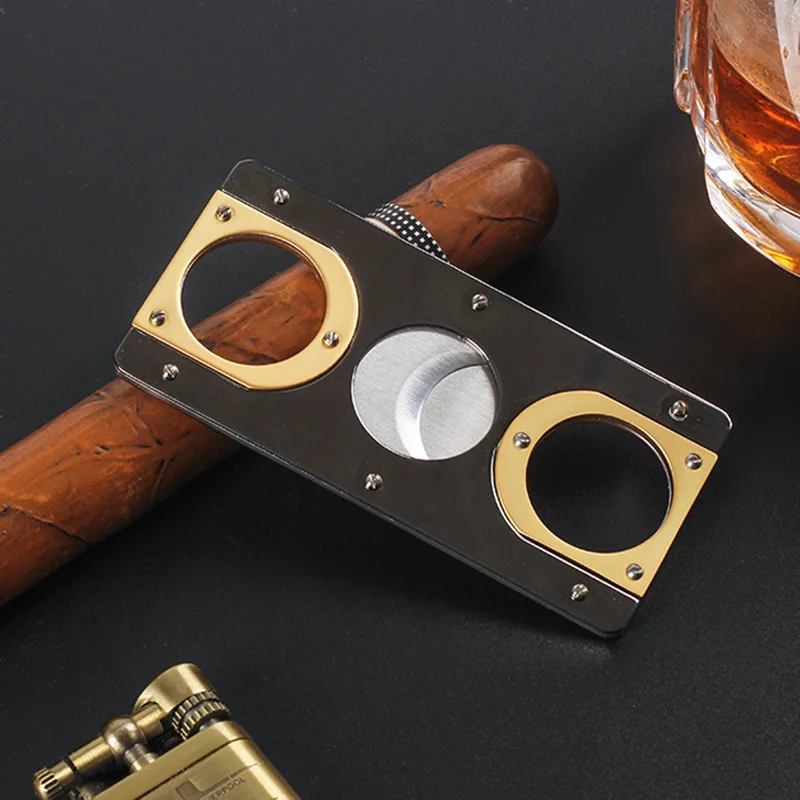 

Square Stainless Steel Cigar Cutter New Metal Classic Guillotine Scissors Gift gold Portable Smoking Accessories Gifts For Man
