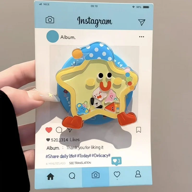 

Милый мультяшный забавный встряхивающий звездочка для Magsafe Griptok, держатель для телефона, подставка для кольца на палец, поддержка IPhone 15 16, чехол для девочек, кронштейн