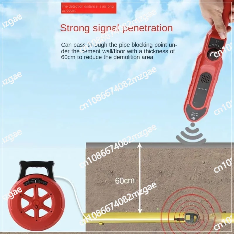 Cheap20M/40M High-Precision Pipeline Blockage Detector Pvc Instrument Diagnostic Scanner Pipeline with Waterproof Probe