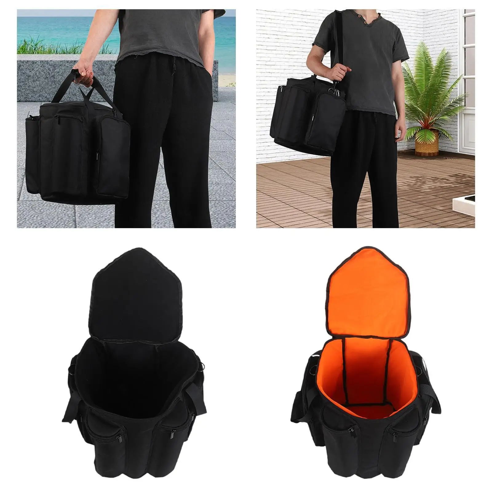 

Portable Speaker Storage Bag Shoulder Bag Audio Microphone Storage Bag Extra Pockets with Adjustable Shoulder Strap Travel Case