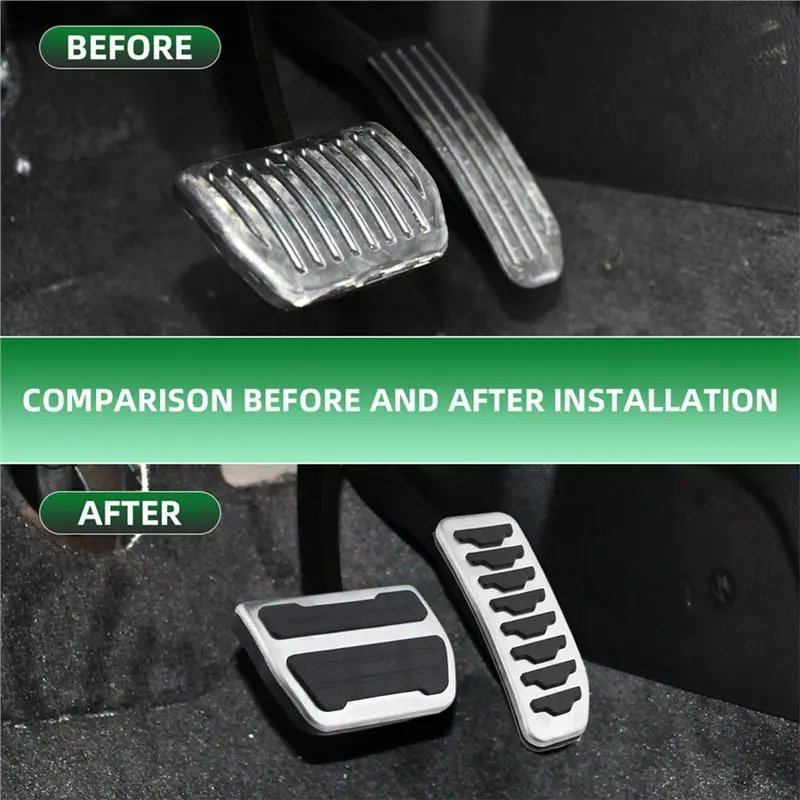 No Drill Stainless Steel Gas Brake Pedal Pads Cover For Land Rover For Evoque 2012+ Discovery Sport Velar 2017+ Range Rover-ABQA