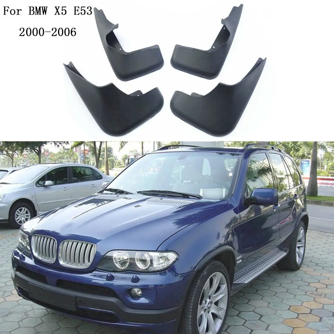 4pcs Car Mudguards Mudflaps fit For BMW X5 E53 1999 2000-2006 Mudguard Tire Fenders Mud Flap Splash Guards Stylines Accessories