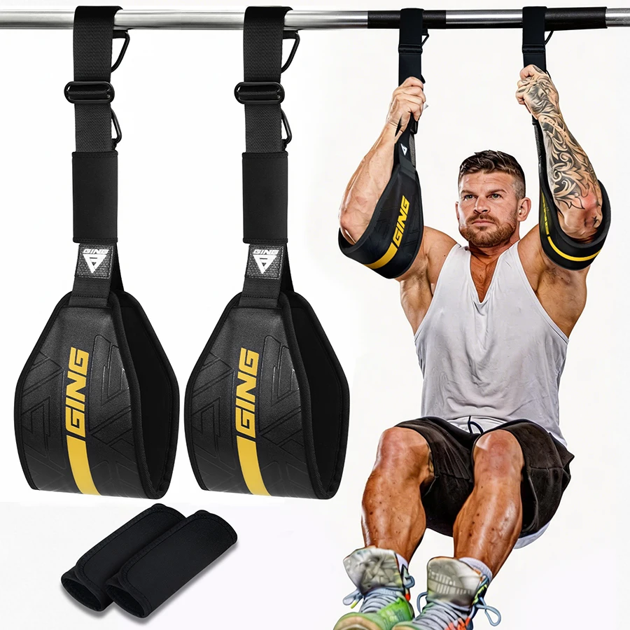 Heavy-Duty Hanging Ab Straps for Pull-Up Bar Support Thick Padded Arm Cradle for Core Strength Ab Training Compatible