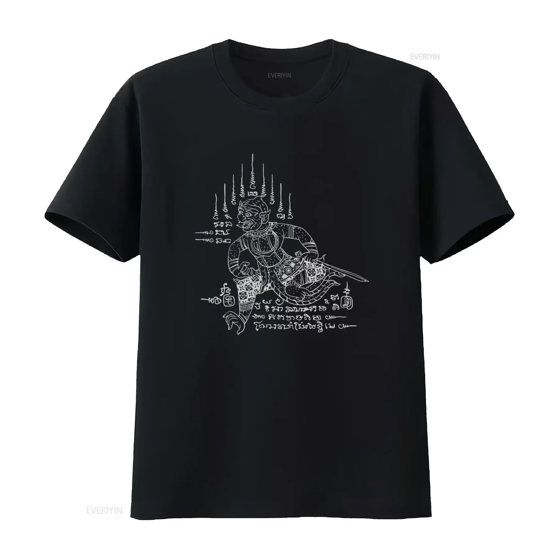 NEW LIMITED Sak Yant Thai Tattoo Hanuman Mythical Yantra Thailand T Shirt S 3XL Unique Design Ethnic Print Fashionable vintage