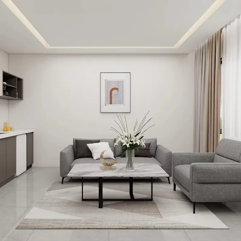 Modern living room custom furniture set | Simple TV cabinet and sofa combination design