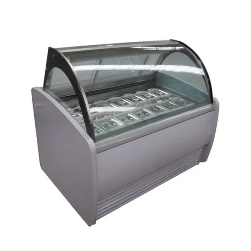 Italian 10-Bucket Single-Temperature Ice Cream Display Cabinet with Fan Cooling