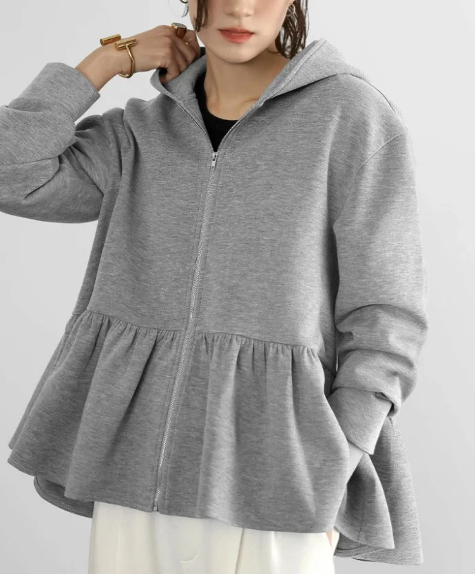 

Осень-зима, новый стиль, корейская японская толстовка с капюшоном, куртка на молнии, свободный женский топ, универсальная повседневная уличная одежда