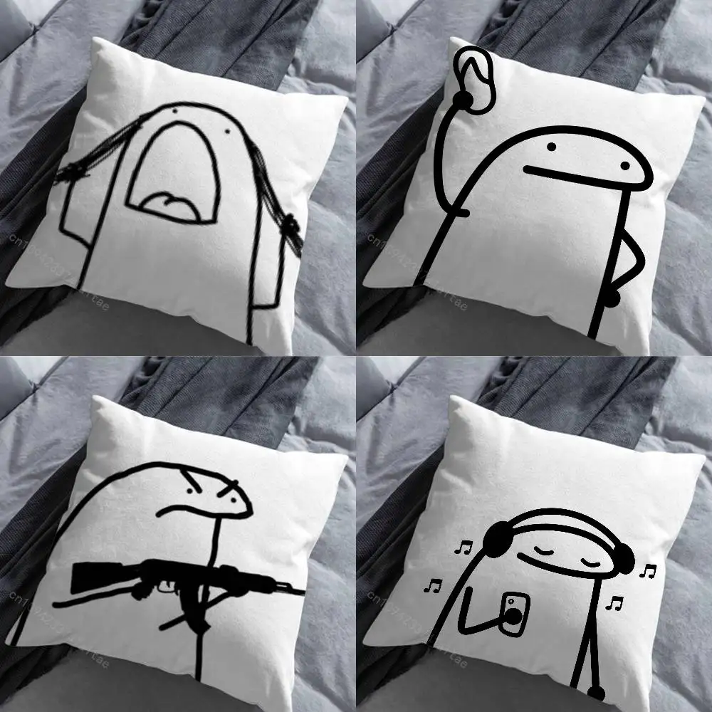 

Emojis F-Flork F-Florcowcons Pillowcase for Sofa Room Office Decor Printing Merchandise All-Match Cushion Cover