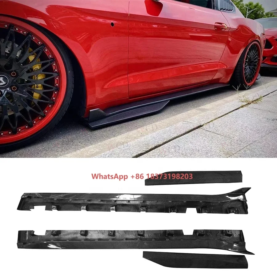 

Боковая юбка из углеродного волокна в стиле GT500 для Mustang 2015-2017, боковой бампер, спойлер, комплект кузова