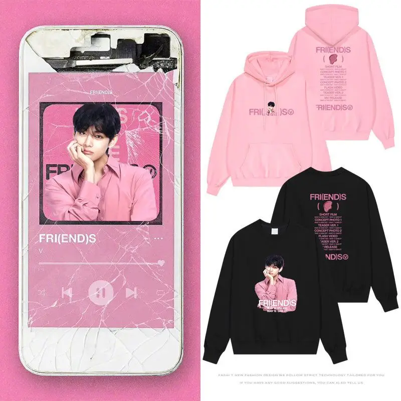 Kpop v Freunde Hoodie Männer/Frauen Sweatshirts Streetwears Männer Frauen Rundhals ausschnitt Pullover Kleidung Top Fans Geschenk