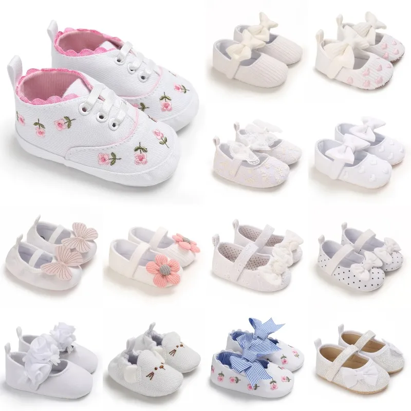 

White Spring Baby Step Shoes Fashion Princess Shoes Cute Bow Mary Jane Flat Shoes Indoor Party Performance Dance Shoes