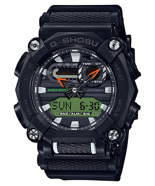 Digital Sports Men\'s Electronic Watch Full Function World Time LED Dual Display 900 Oak Series