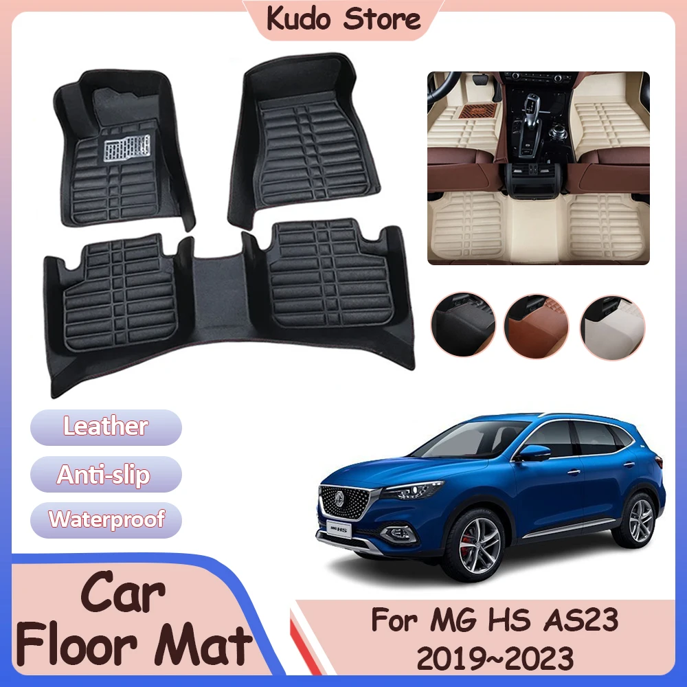 Car Floor Mat for MG HS AS23 EHS Plug-in PHEV 2019~2023 Foot Parts Custom Leather Panel Liner Pad Carpet Rug Interior Accessorie