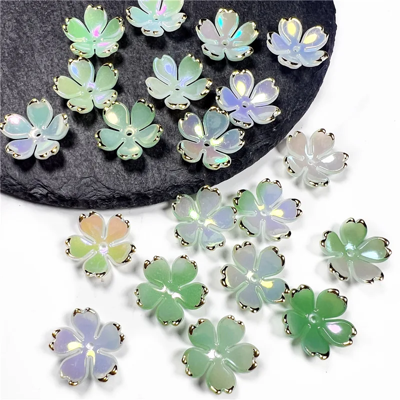 50 Stück/Lot Blütenblattförmige Acryl-Kirschblütenperlen für die Schmuckherstellung, DIY-Armbänder, Halsketten, handgefertigte Accessoires, Kunsthandwerk – Detail 6