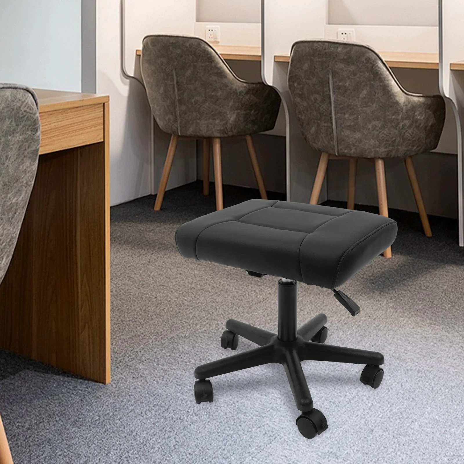 

Подставка для ног под стол, регулируемая по высоте подставка для ног с колесиками, вращение на 360 градусов ° Многофункциональные поворотные табуреты на колесиках