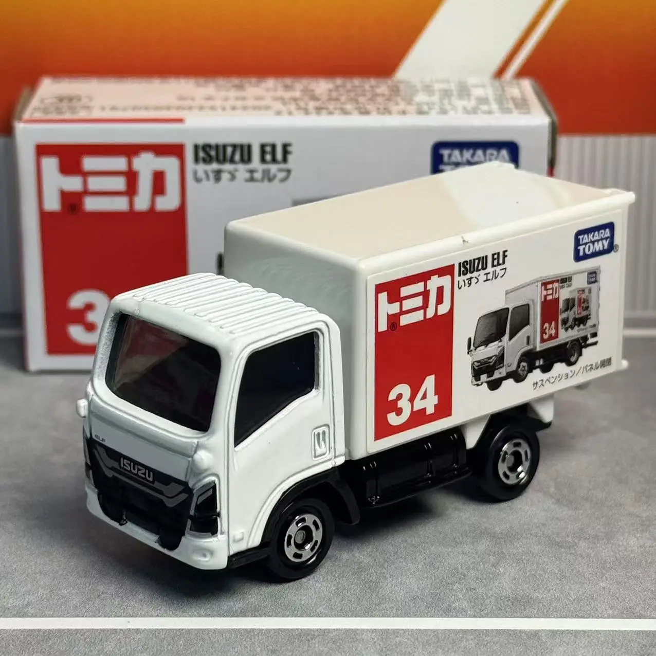 Takara Tomy Tomica No.34 Isuzu Elf Car, легкосплавные игрушки, литая под давлением металлическая модель автомобиля, детский рождественский подарок, игрушки для мальчиков