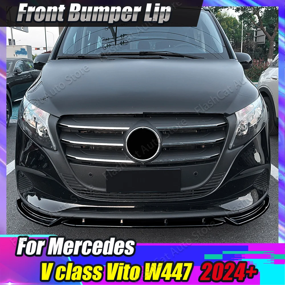 VITO Untere Diffusor Spoiler Body Kits Auto Front Stoßstange Kinn Splitter Lip Trim Für Mercedes Benz V Klasse W447 Vito 2024 2025