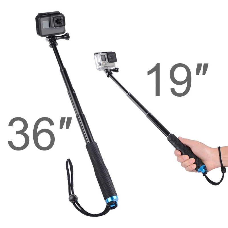 36/19 Inch Aluminum Selfie Sticks Self Handheld Pole Monopod Stick for GoPro Hero 11 10 9 8 7 Xiaomi Sjcam Eken Camera Accessory