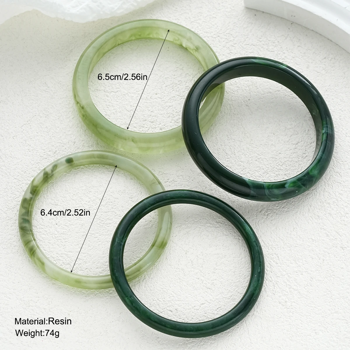 4Pcs/Set Punk Minimalist Resin Acrylic Bangle for Women Korean Exaggerated Geometry Bracelets Fashion Stackable Jewelry Gifts - view 6