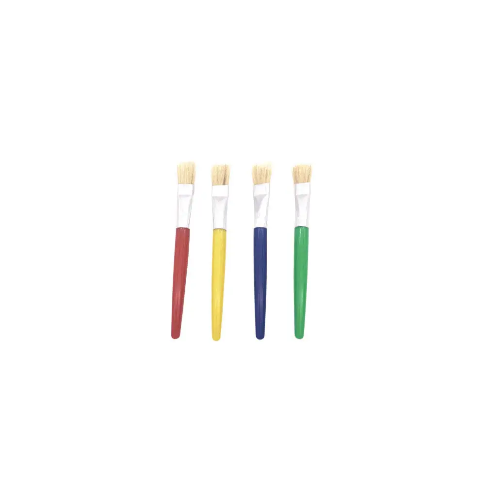 28Pcs Paint Brush Set Colorful Flat Head Bristle Brushes for DIY Art Craft Drawing and Graffiti 4 Colors