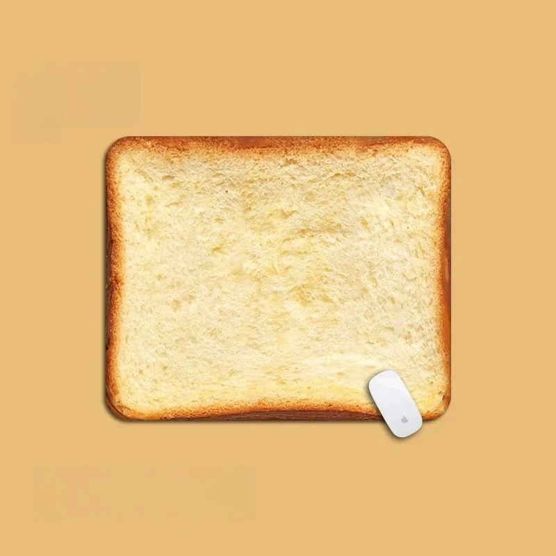 Kawaii Small Cute Toast Bread Funny Extra Thick Mouse Pad Non-Slip Rubber Stitched Desk Mat Cute Gift for PC Laptop Student