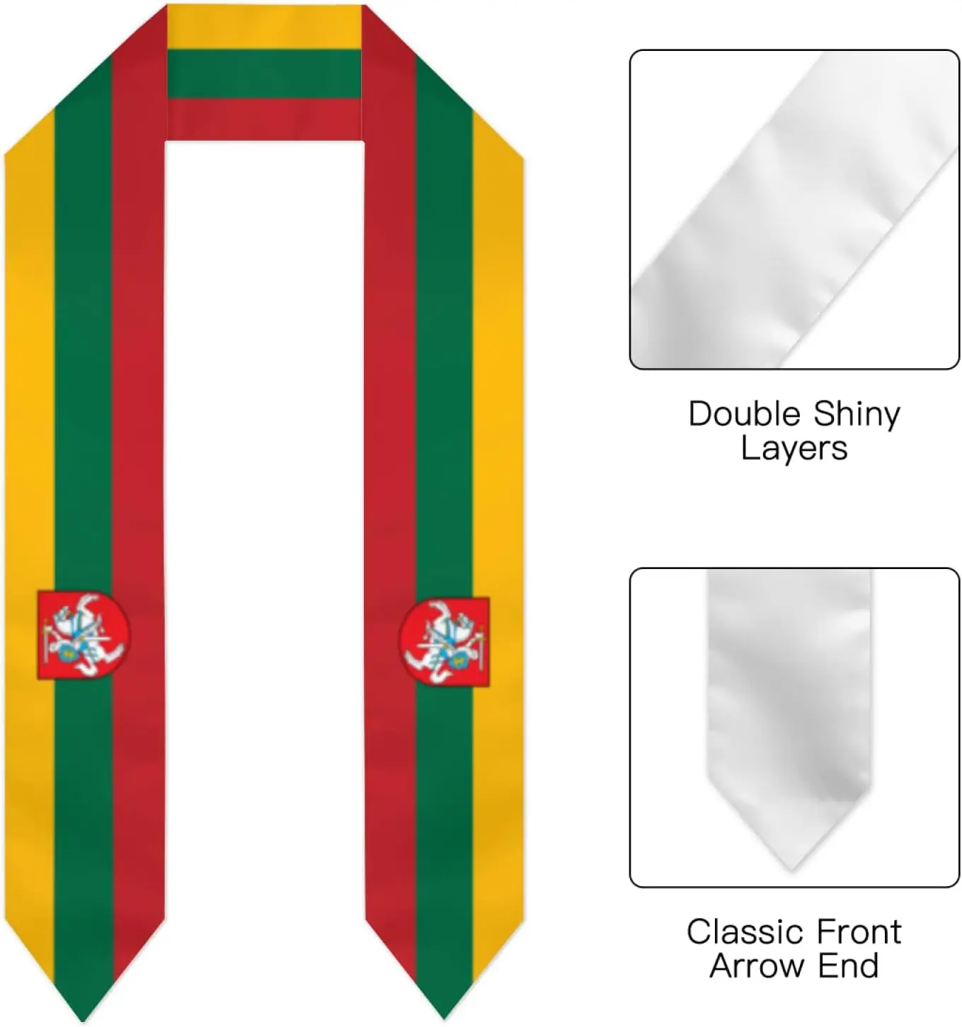 Vintage Flag Graduation Stole Scarf Shawl Sash for Abroad Student International Study Class of 2026