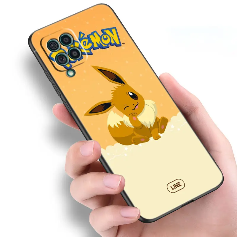 Eevee Pokemon Black Case For Samsung Galaxy A02S A10S A11 A20S A20E A30 A31 A40 A41 A03S A01 Core A21S A6 A7 A8 A9 2018 A5 2017