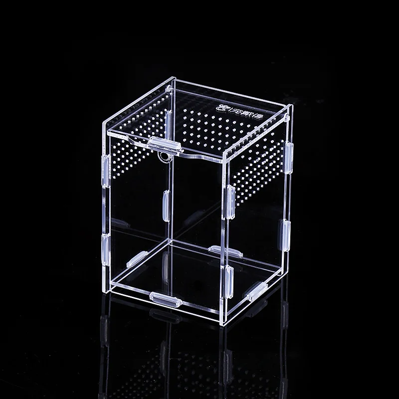 Transparent Acrylic Feeding Box Reptile Terrarium Habitat Breeding Box Spider Mantis Turtle DIY Assembled Crawler Box