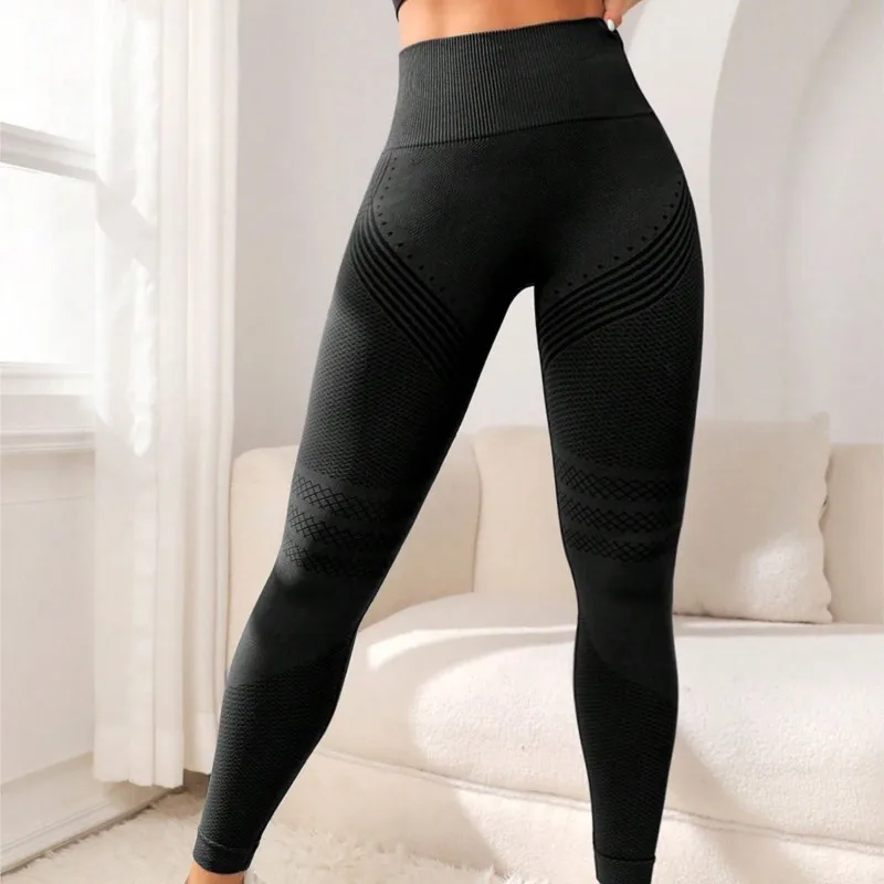 السراويل الرياضية مع خطوط مثير رفع الأرداف السراويل الرياضية الضيقة المرأة عالية الخصر مرونة الجري سراويل رياضية اليوغا السراويل