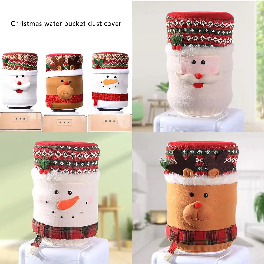 Water Dispenser Bucket Cover Christmas Decoration Drinking Barrel Dust Cover Sleeve For Home Office Christmas Decoration I6n0