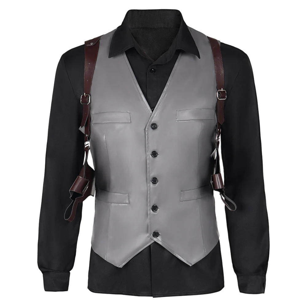 Maschio Wesker Costume Cosplay camicia gilet cintura gioco Resident 4 Remake Biohazard uomo vestito vestito Halloween carnevale vestiti del partito