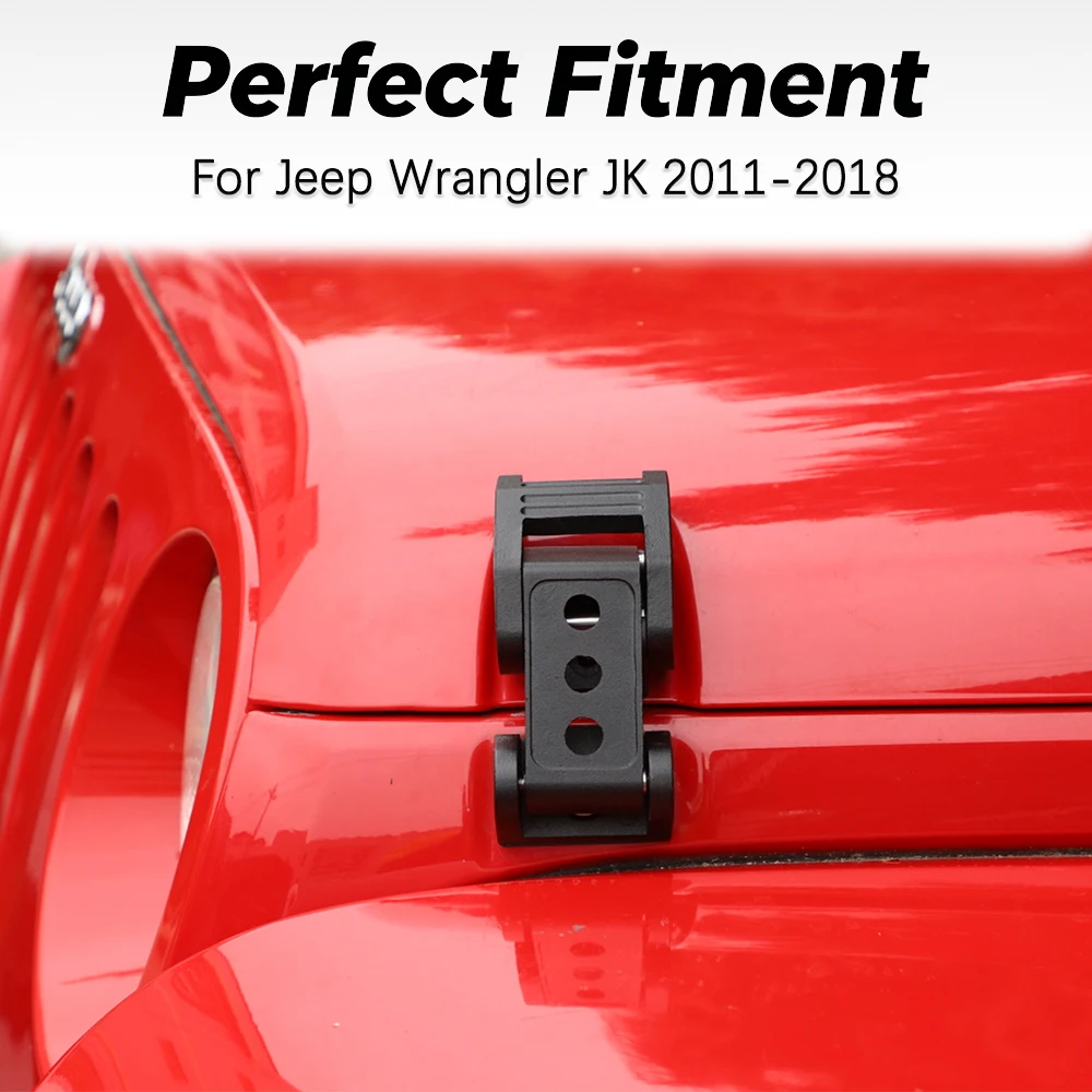 Hood Lock Latches for Jeep Wrangler JK Rubicon Sahara 2011-2018 Hood Lock Catch Exterior Accessories Black Aluminium Alloy