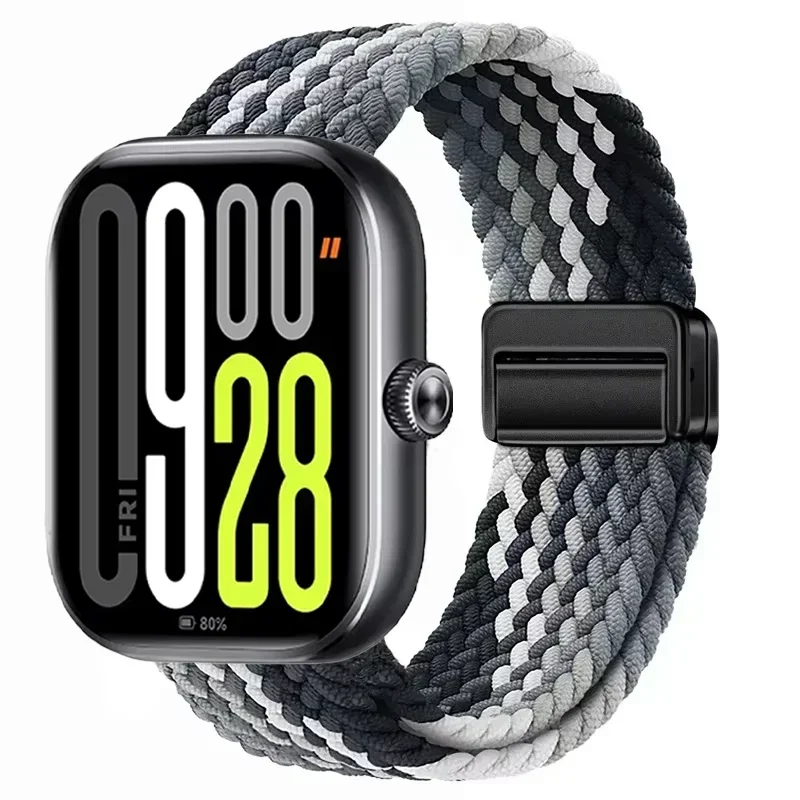 حزام حلقة من النايلون المضفر المغناطيسي لساعة Xiaomi Redmi 4 5 حزام قابل للتعديل رياضي بديل سوار Correa Mi Band 9 8 Pro