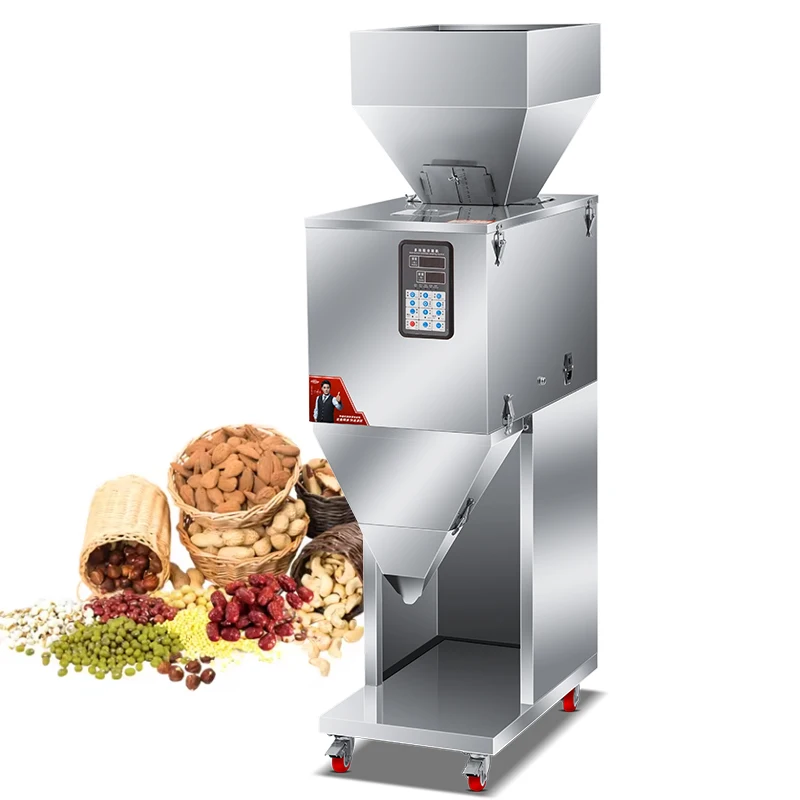 Automatic Grains Seeds Beans Powder Filling Machinery Low Price 10-999g Particle Bottle Weighing Machine Food Paper Pouch