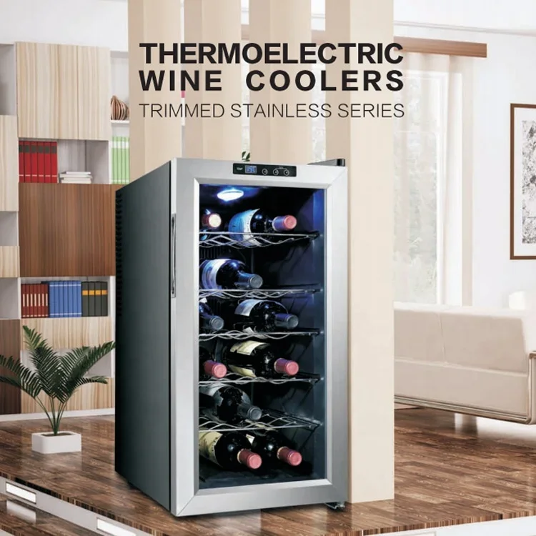 OEM brand durable stainless steel  door frame wine cellar 18 bottle thermoelectric wine coolerhome appliance