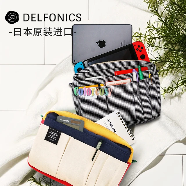 Japanese Stationary DELFONICS Inner Carrying Bag Denim Pouch Case Bag In Bag,Many  Pockets To Organize, Multiple Color Options - AliExpress