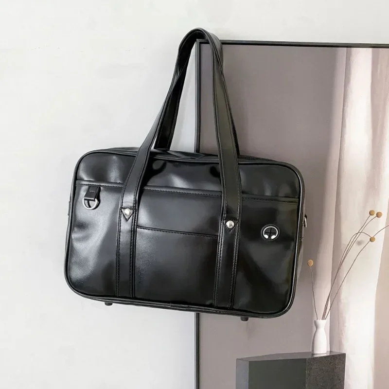 اليابانية عادية بولي PU حقيبة كتف طلاب المدارس الثانوية حقيبة مدرسية حقيبة يد أنيمي موحدة حقيبة حمل الحقائب للنساء Bolsos