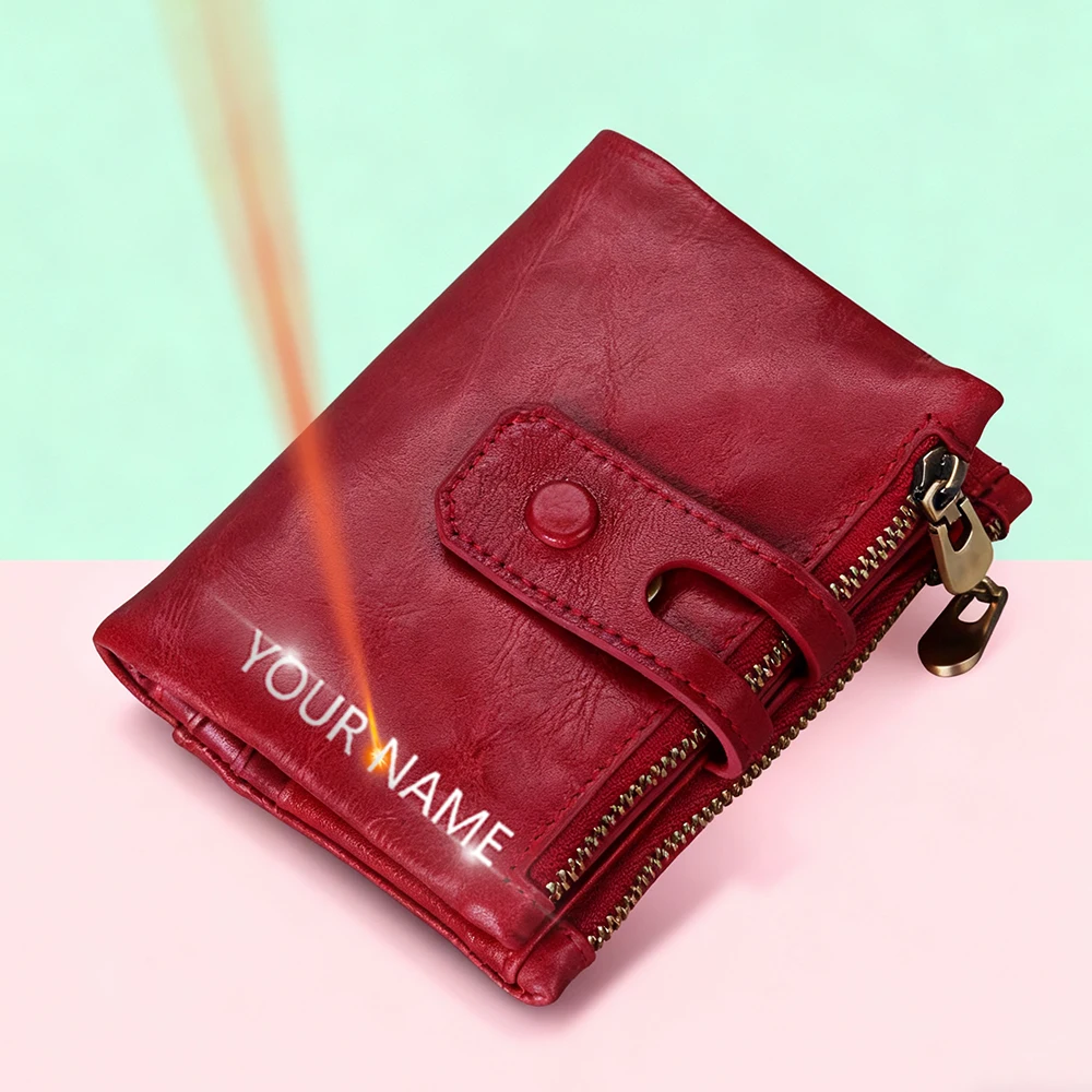 

Мужской RFID-кошелек с гравировкой имени, держатель для карт из натуральной коровьей кожи, ретро-рукав для фотографий и удостоверений личности, мужские кошельки большой емкости