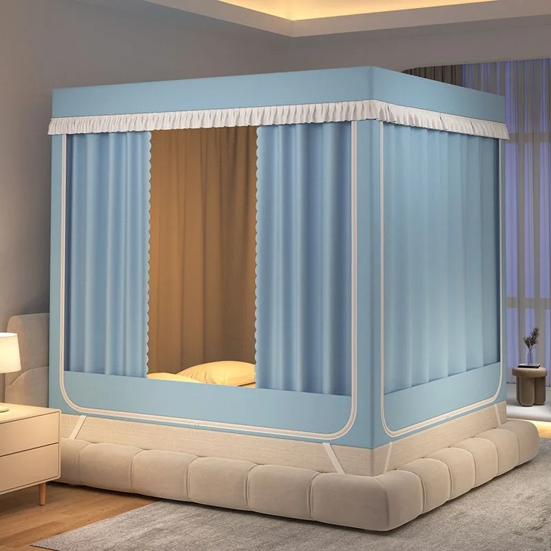 Household mosquito net shading new integrated, encrypted bed curtain zipper bedroom dust-proof fully enclosed