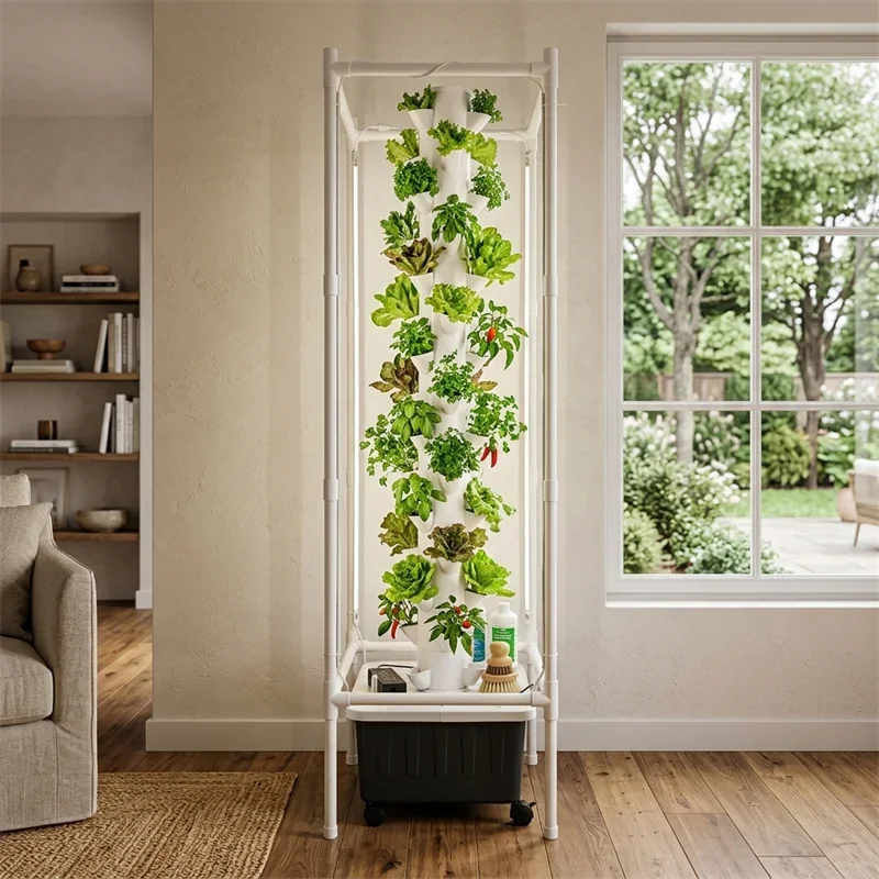 Vertical Hydroponics System Family Water Cycle Growing Planter for Balcony Garden Porch Soilless Cultivation Indoor Outdoor