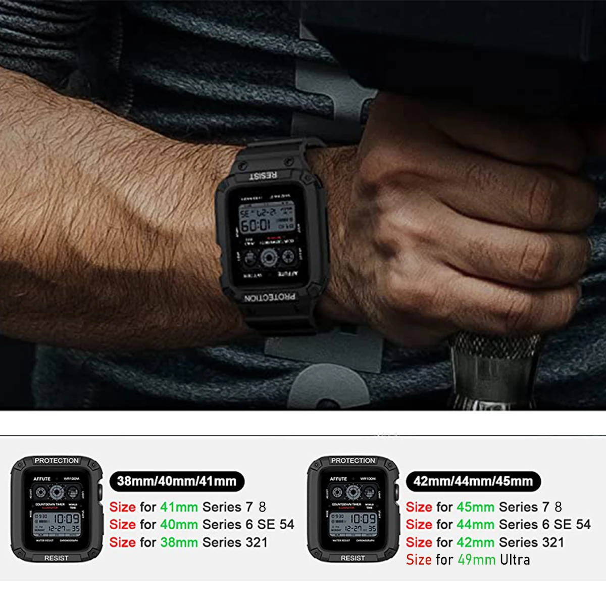 Ремешок для Apple Watch, сменный спортивный Защитный Браслет для iWatch Series Ultra 8 7 6 5 SE 4 3 2 1, 45 мм 44 мм 49 мм 41 мм 40 мм