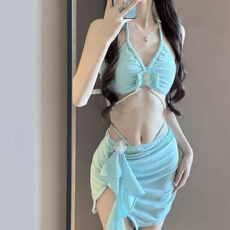 

2025 New Split Swimsuit Women's Bikini Three Piece Set Niche Release Vacation Style Hot Spring Swimsuit Bikini Set