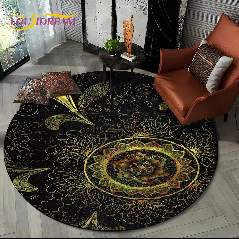 

3D Mandala Meditation nature Spirit Yoga Bohemia Round Carpet Rug for Living Room Bedroom Child Decor,Pet Area Rug Non-slip Mat