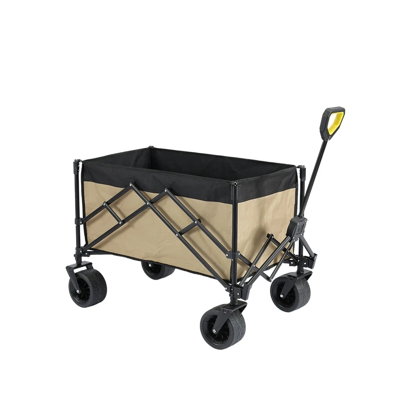 

Garden Portable Beach Trolley Cart Collapsible Camping Folding Wagon With Adjustable Handle