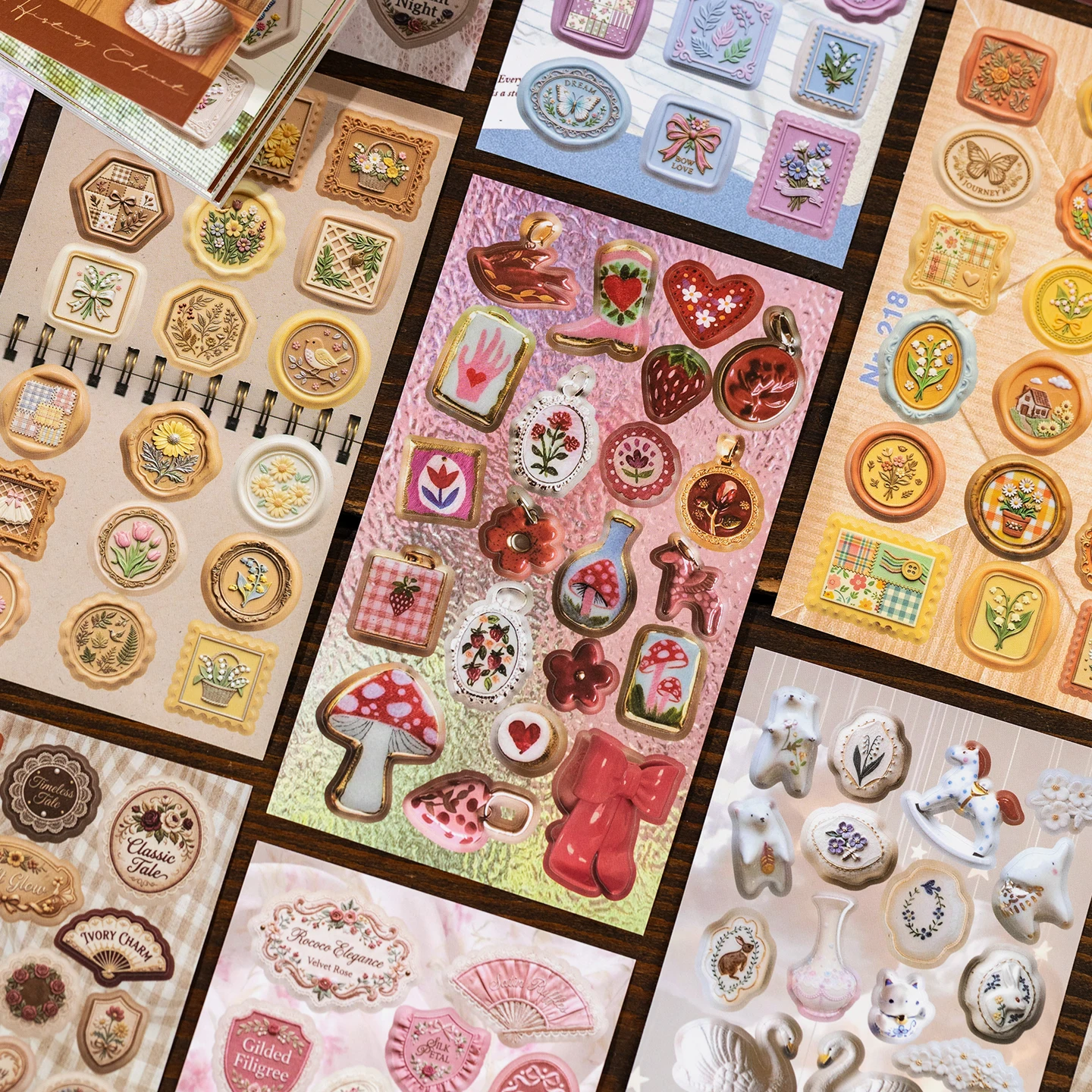 20sheets Museum Exhibition Hall Series Retro European Die cut Sticker Book DIY Diary Scrapbook Aesthetic Journal Supplies