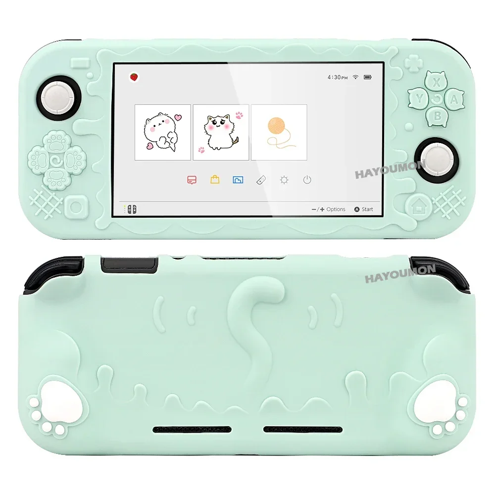 Cat’s Paw all-inclusive siliconen hoesje voor Switch Lite Zachte TPU-beschermhoes Volledige knoppenbeschermer Shell voor NS Lite Gaming